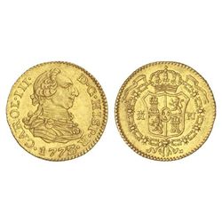 1/2 Escudo. - 1773/2. - MADRID. - Sobrefecha no reseñada. Brillo original. Magnífico ejemplar. Cal-7