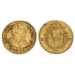 1/2 Escudo. - 1786. - MADRID. - D.V. - (Golpe en canto). Cal-778. (MBC). - -