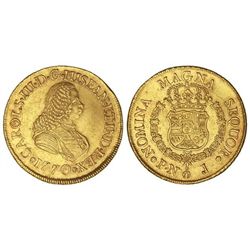 8 Escudos. - 1770. - POPAYÁN. - J. - Busto de Fernando VI. Restos de brillo. Cal-121; XC-797. EBC-/E