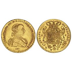 6 Ducados. - 1766. - FERNANDO I DE DOS SICILIAS. - NÁPOLES. - DeG. - Rev.: C/R-C. 8,79 grs. AU. (Ray