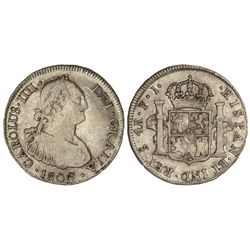 4 Reales. - 1806. - SANTIAGO. - F.J. - Restos de brillo original. MUY ESCASA. Cal-905. MBC-/MBC. - -