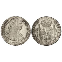 8 Reales. - 1800. - MÉXICO. - F.M. - (Plata agria y pequeños golpecitos). Cal-695. MBC. - -