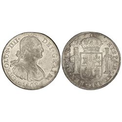 8 Reales. - 1802. - MÉXICO. - F.T. - Restos de brillo original. (Acuñación algo floja). Cal-698. EBC