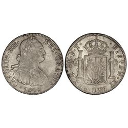 8 Reales. - 1802. - MÉXICO. - F.T. - (Plata agria y rayitas). Cal-698. MBC/MBC+. - -