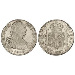 8 Reales. - 1803. - - MÉXICO. - T.H. - (Pequeña grieta, rayitas y golpecitos). ESCASA. Cal-700. MBC.