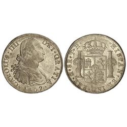 8 Reales. - 1807. - MÉXICO. - T.H. - Brillo original. Acuñación algo floja en parte. Cal-707. EBC/EB
