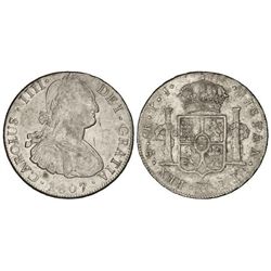 8 Reales. - 1807. - POTOSÍ. - P.J. - Restos de brillo original. (Acuñación algo floja). Cal-707. EBC