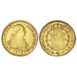 2 Escudos. - 1805. - MADRID. - F.A. - (Limpiada, cordoncillo retocado). Cal-348. MBC+. - -