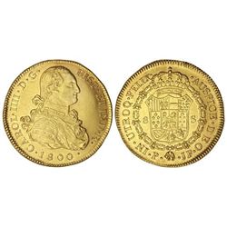 8 Escudos. - 1800. - POPAYÁN. - J.F. - Cal-709; XC-1063. EBC/EBC+. - -