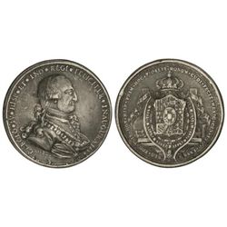 Medalla Proclamación. - 1789. - MÉXICO. LA MINERÍA. - AR fundida. Ø 44 mm. (Golpes y rayas). He-169