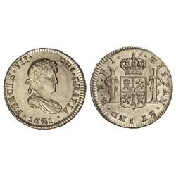 1/2 Real. - 1821. - POTOSÍ. - P.J. - Brillo original. Magnífica. ESCASA EN ESTA CALIDAD. Cal-1374. S