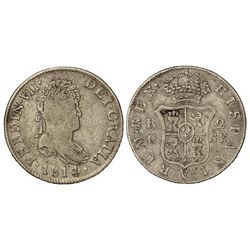 2 Reales. - 1814. - CATALUNYA. - S.F. - (Rayitas). ESCASA. Cal-861. BC+/MBC-. - -