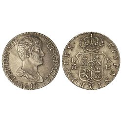 2 Reales. - 1812. - MADRID. - I.J. - Plata ligeramente agria. Pátina. Muy buen ejemplar. Cal-911. EB