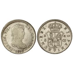 4 Reales. - 1812. - CÁDIZ. - C.J. - Restos de brillo original. Acuñación floja. RARA. Cal-704. MBC-.