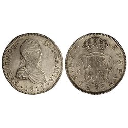 4 Reales. - - 1811. - - CATALUNYA. - - S.F. - - Acuñada en Tarragona. Pieza tipo. (Pequeña zona de p