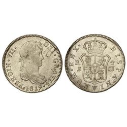 4 Reales. - 1819. - SEVILLA. - C.J. - Restos de brillo original. (Leve hojita en anverso. Raya en re