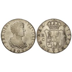 8 Reales. - 1809. - CATALUNYA. - S.F. - Acuñada en Reus. Acuñación floja. (Pequeña hojita en gráfila