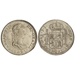 8 Reales. - 1821. - GUADALAJARA. - F.S. - Escusón del reverso con una flor de lis arriba y dos abajo