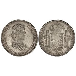 8 Reales. - 1821. - GUADALAJARA. - F.S. - Pátina. (Acuñación algo floja en reverso. Leves rayitas y