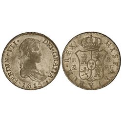 8 Reales. - 1815. - MADRID. - G.J. - Gran parte de brillo original. Acuñación algo floja. Cal-504. E