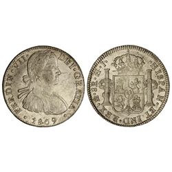8 Reales. - 1809. - MÉXICO. - H.J. - Restos de brillo original. (Acuñación parcialmente floja). Cal-