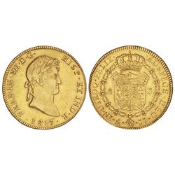 8 Escudos. - 1817. - MÉXICO. - J.J. - (Leves golpecitos en canto). Cal-57; XC-1267. MBC+/EBC-. - -
