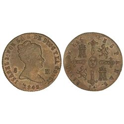 8 Maravedís. - - 1848. - - JUBIA. - - Bonita pátina. CCT-476. EBC+. - -