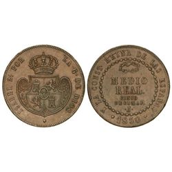 1/2 Real (5 Décimas). - 1850. - JUBIA. - (Golpecitos). Cal-571. MBC+/EBC-. - -