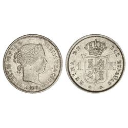 1 Real. - 1859. - Madrid. - (Pequeñas rayitas). Cal-421. EBC-. - -
