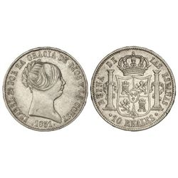 10 Reales. - 1851. - MADRID. - (Golpecitos). Cal-221. MBC+. - -