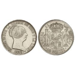 10 Reales. - 1853. - MADRID. - (Ligeras rayitas y golpecitos). MUY BUEN EJEMPLAR. Cal-223. EBC+/EBC.