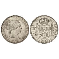 10 Reales. - 1863. - MADRID. - (Golpecitos). Cal-232. MBC/MBC+. - -