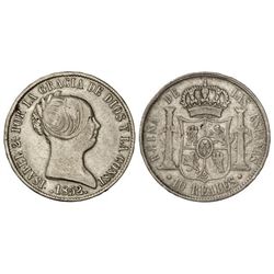 10 Reales. - 1852. - SEVILLA. - (Pequeños golpecitos). Cal-238. MBC/MBC-. - -