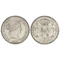 1 Escudo. - 1867. - MADRID. - Cal-253. EBC+. - -