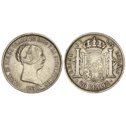 20 Reales. - 1850. - MADRID. - (Golpecitos). Cal-171. MBC-/MBC. - -