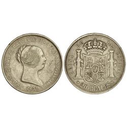 20 Reales. - 1851. - MADRID. - (Golpecitos). Cal-172. MBC-. - -