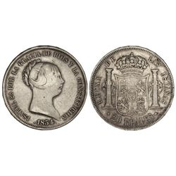20 Reales. - 1854. - MADRID. - (Golpecitos en canto). Cal-174. MBC-. - -