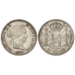 20 Reales. - 1858. - SEVILLA. - (Pequeños golpecitos). Cal-196. MBC+. - -