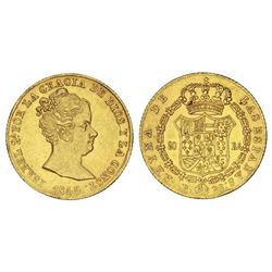 80 Reales. - 1845. - BARCELONA. - P.S. - (Leves rayitas y golpecitos). EBC-. - -