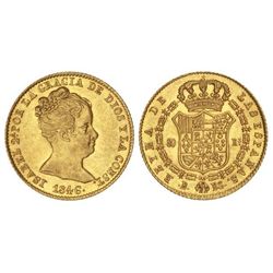 80 Reales. - 1846. - BARCELONA. - P.S. - Brillo original. (Leves rayitas). BONITA PIEZA. Cal-64. EBC