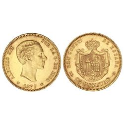 25 Pesetas. - 1897 (*18-77). - D.E.-M. - (Leves golpecitos). EBC. - -