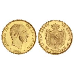 25 Pesetas. - 1881. - M.S.-M. - EBC+. - -