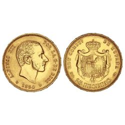 25 Pesetas. - 1884 (*18-84). - M.S.-M. - (Limpiada). MBC+. - -