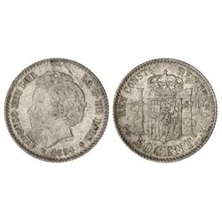 50 Céntimos. - 1894 (*9-4). - P.G.-V. - Parte de brillo original. EBC+. - -