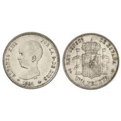 1 Peseta. - 1891 (*18-91). - P.G.-M. - EBC/EBC-. - -
