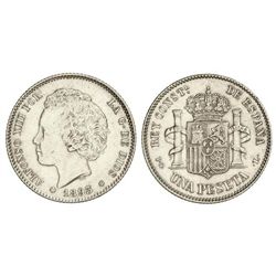 1 Peseta. - 1893 (*18-93). - P.G.-L. - EBC-/MBC+. - -