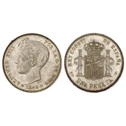 1 Peseta. - 1896 (*18-96). - P.G.-V. - EBC. - -