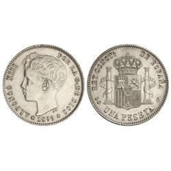 1 Peseta. - 1899 (*18-99). - S.G.-V. - Brillo original. SC. - -