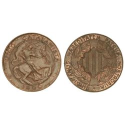 5 Cèntims. - 1900. - BARCELONA. - Acuñación plana. Orla lineal. EBC-. - -