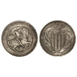 1 Pesseta. - 1900. - BARCELONA. - AR. (Golpecitos en gráfila). EBC. - -